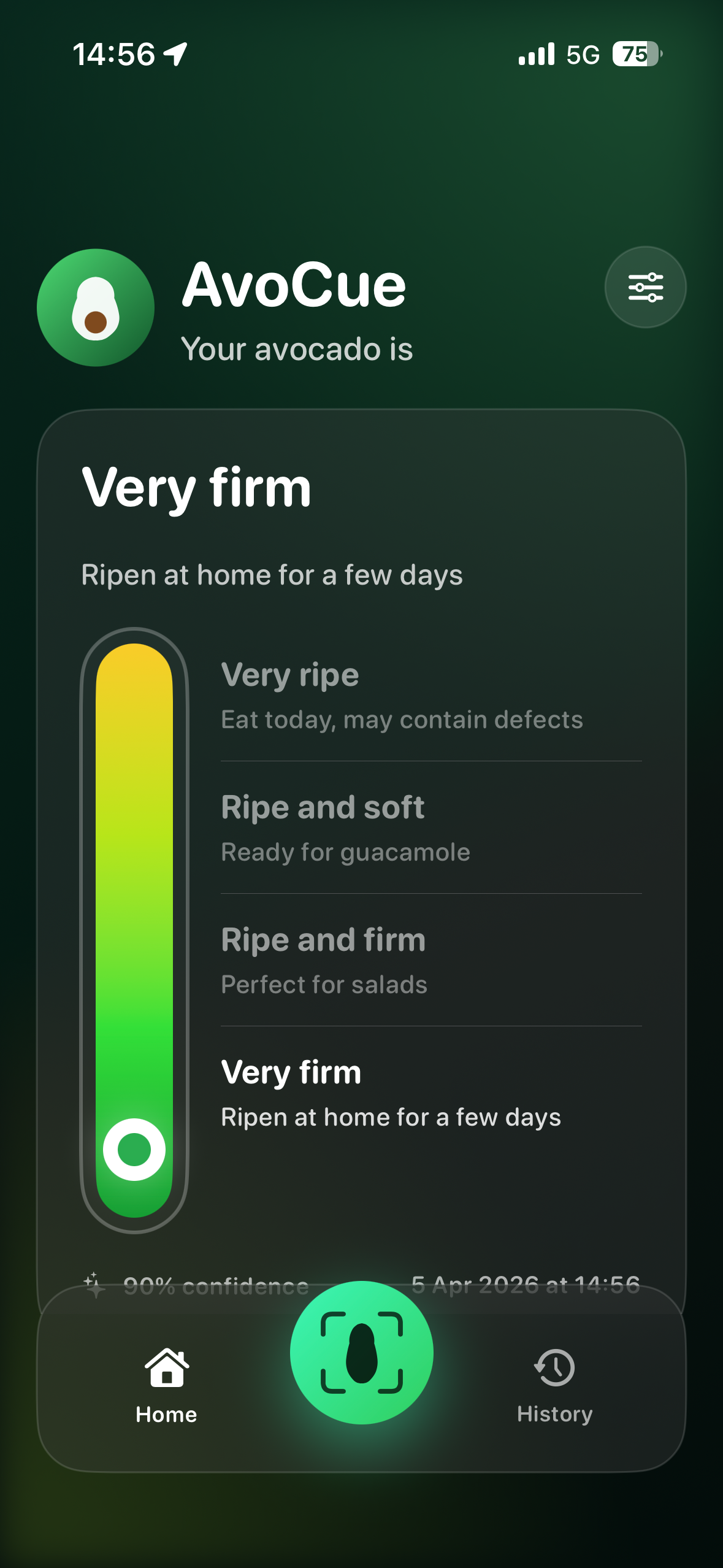 Main AvoCue screen