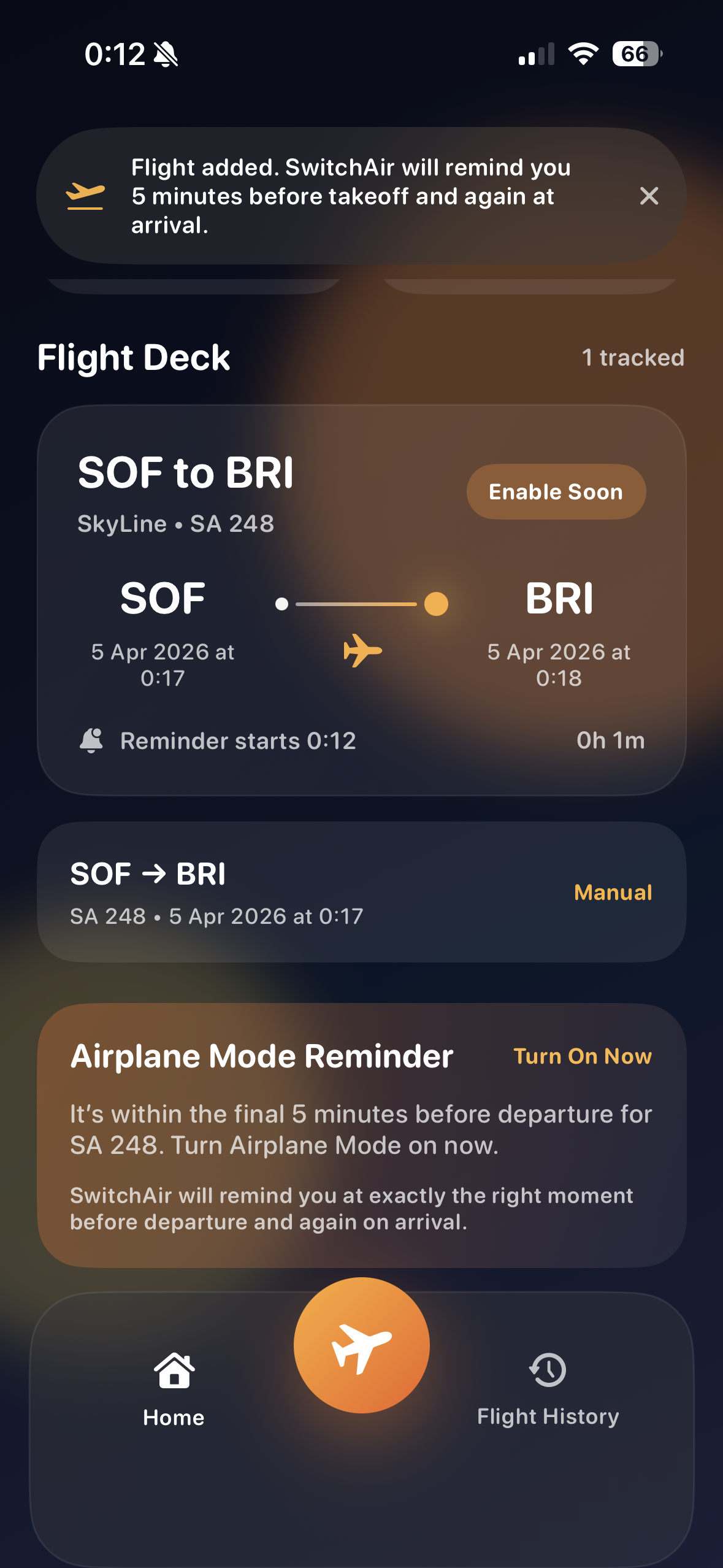 Flight details