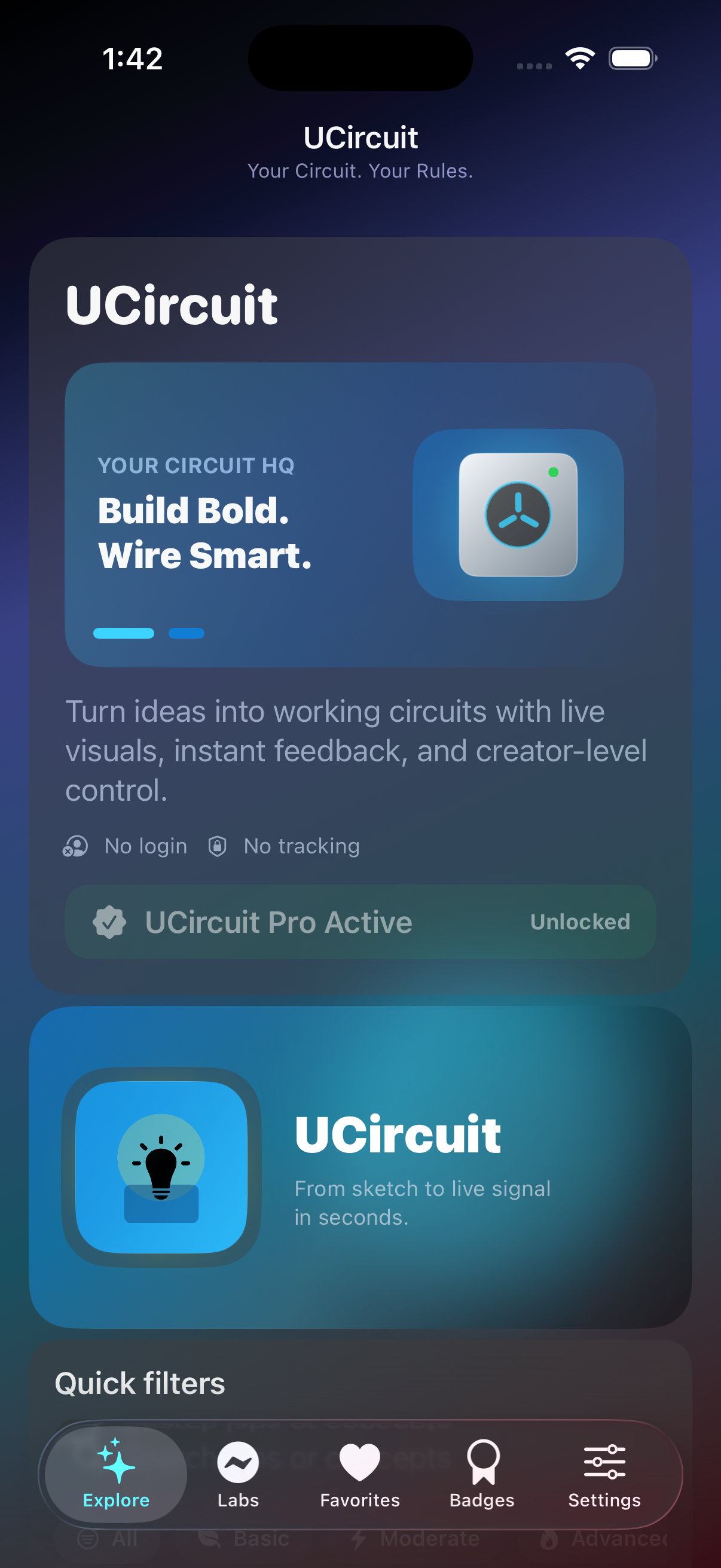 UCircuit main screen