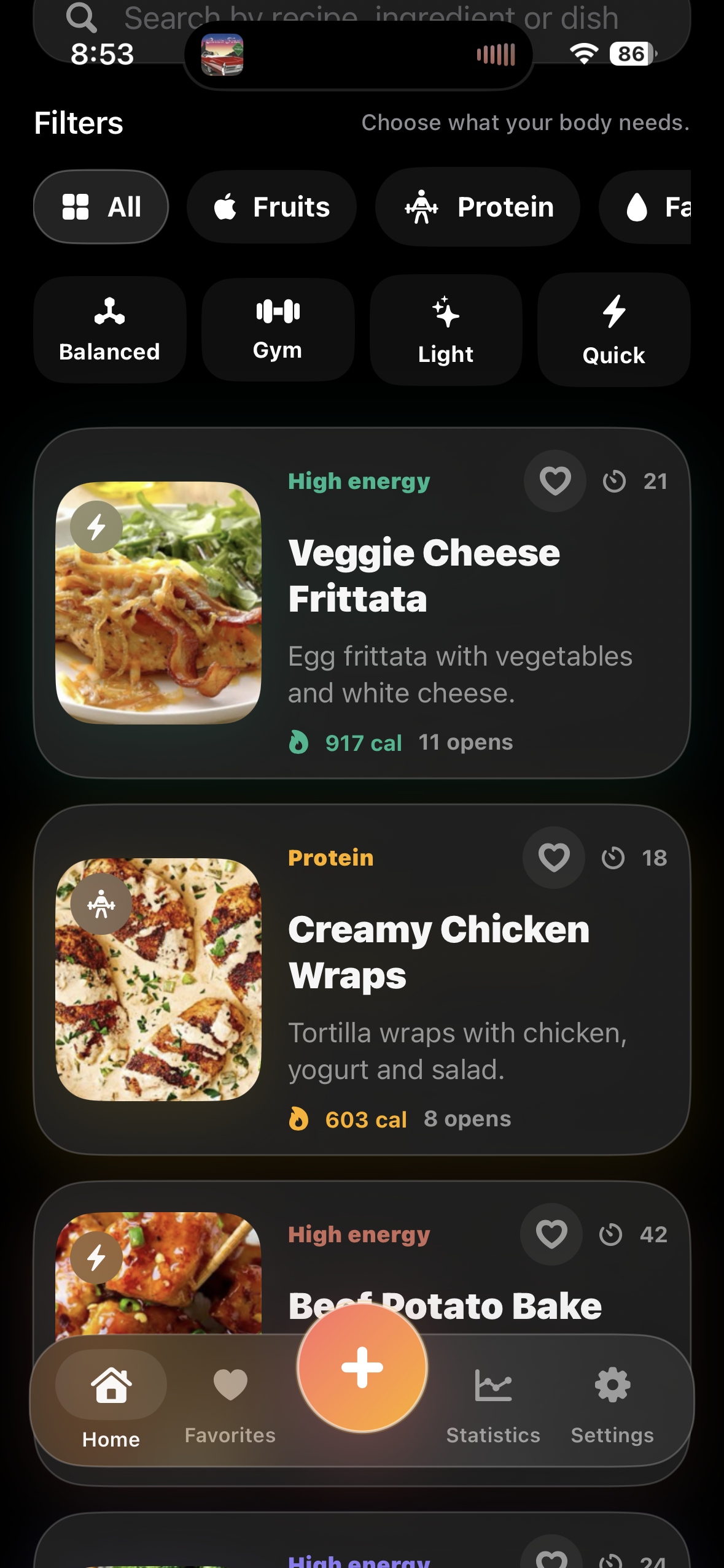 All recipes overview