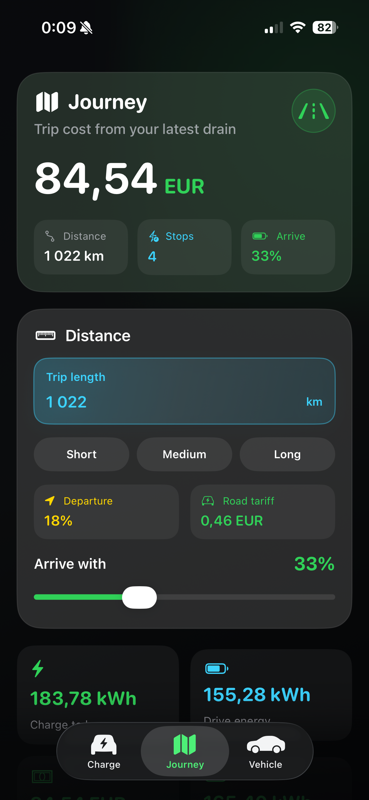 UPlugPay journey estimate screen
