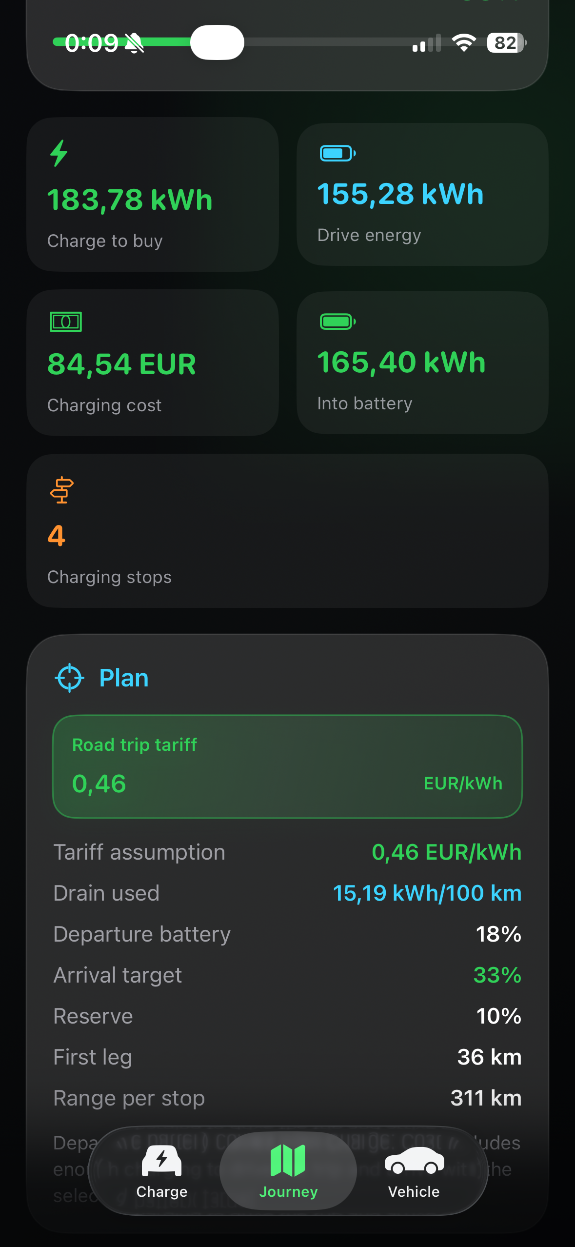 UPlugPay charging target screen